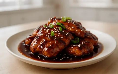 Pyszne kawałki kurczaka w sosie teriyaki, posypane sezamem i szczypiorkiem. Idealne do domowego sos teriyaki przepis.