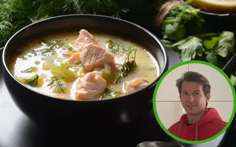 Zupa rybna z łososiem i warzywami, inspirowana przepisem Okrasy. Aromatyczna, kremowa i pełna smaku.