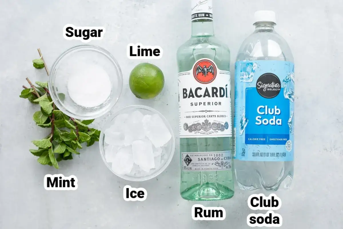 Składniki na mojito: rum Bacardi, limonka, cukier, mięta, lód i woda gazowana. Idealny rum do mojito.