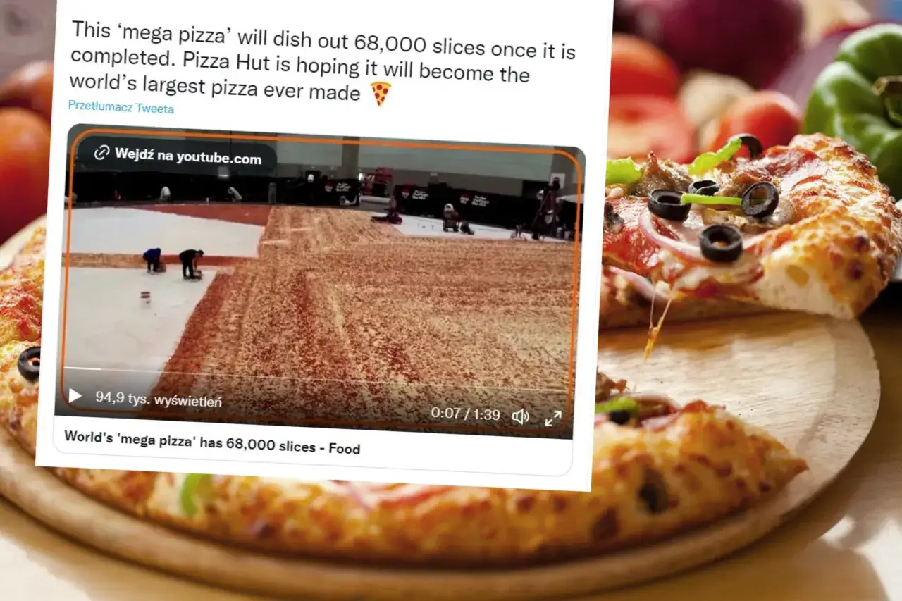 Ludzie tworzą największą pizzę świata, która ma 68 000 kawałków.